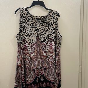 2X beautiful color and leopard print sleeveless